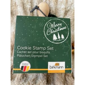 Birkmann Christmas Cookie Stamp Set 3 Snowflake Gingerbread Merry Christmas